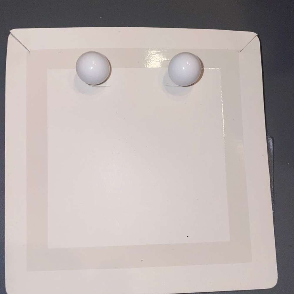 White Ball Earrings